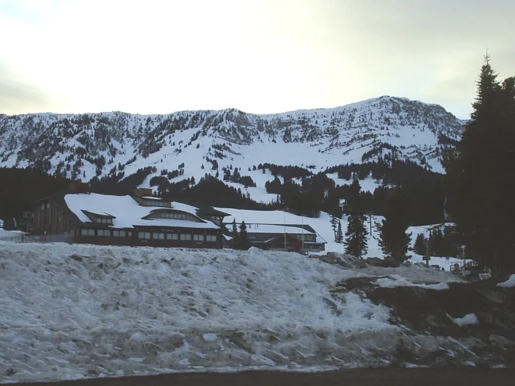 Winter ski slopes at Bridger Bowl
