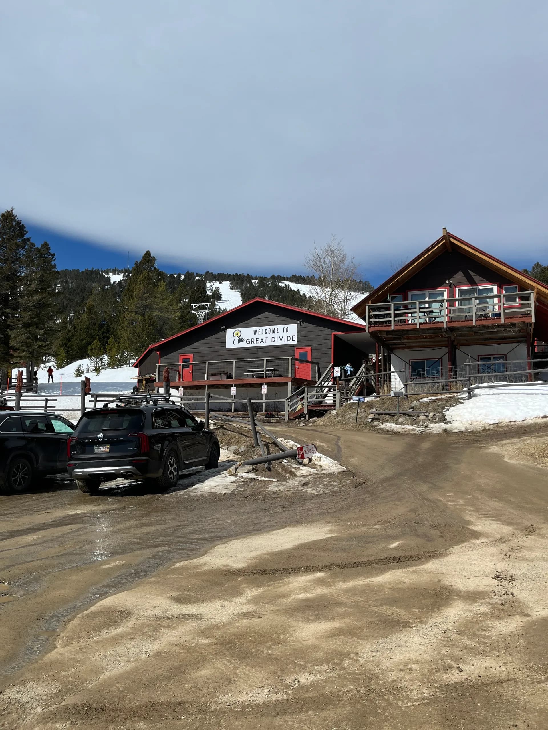 Ski lodge and slopes at Great Divide